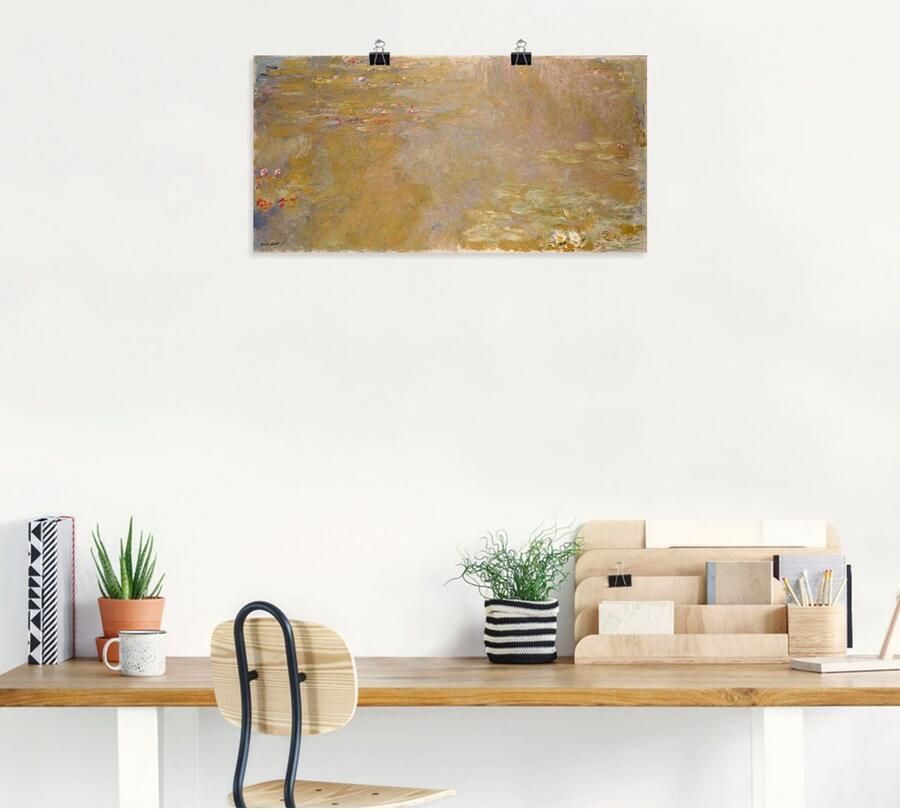 Artland Artprint Waterlelies-vijver. 1917x1919 als artprint op linnen muursticker of poster in verschillende maten - Foto 4