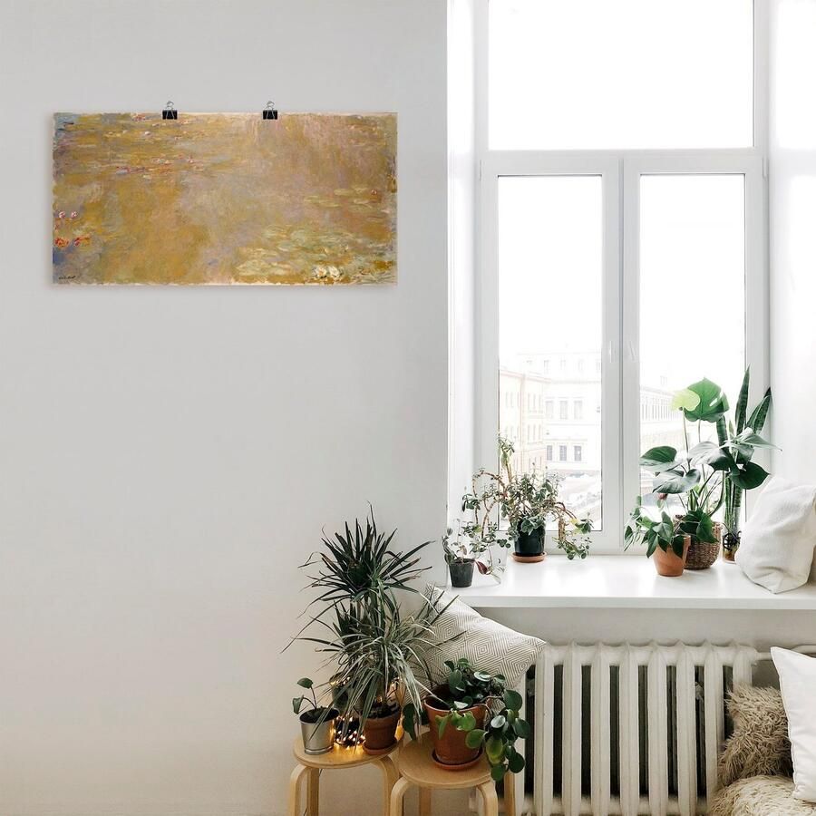 Artland Artprint Waterlelies-vijver. 1917x1919 als artprint op linnen muursticker of poster in verschillende maten