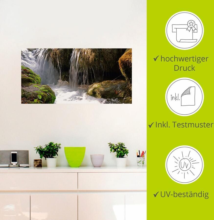 Artland Artprint Waterval als artprint op linnen poster muursticker in verschillende maten - Foto 2