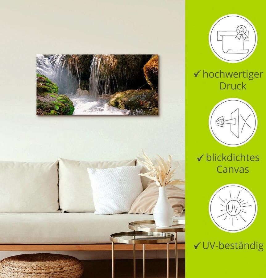 Artland Artprint Waterval als artprint op linnen poster muursticker in verschillende maten - Foto 2