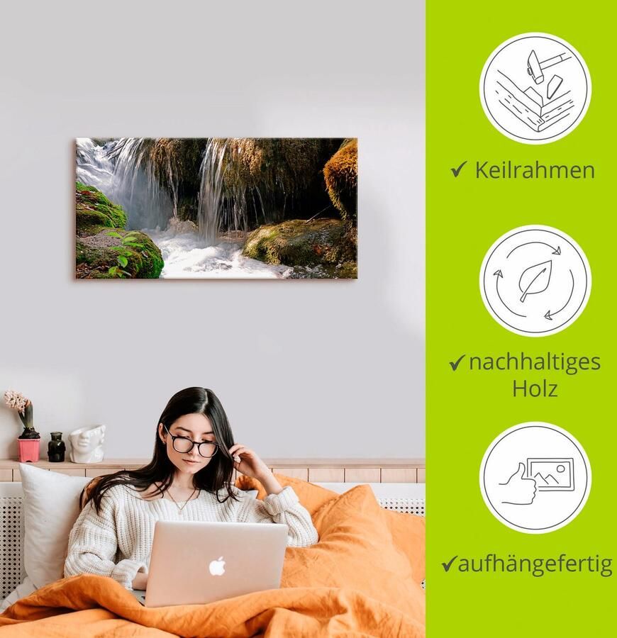 Artland Artprint Waterval als artprint op linnen poster muursticker in verschillende maten