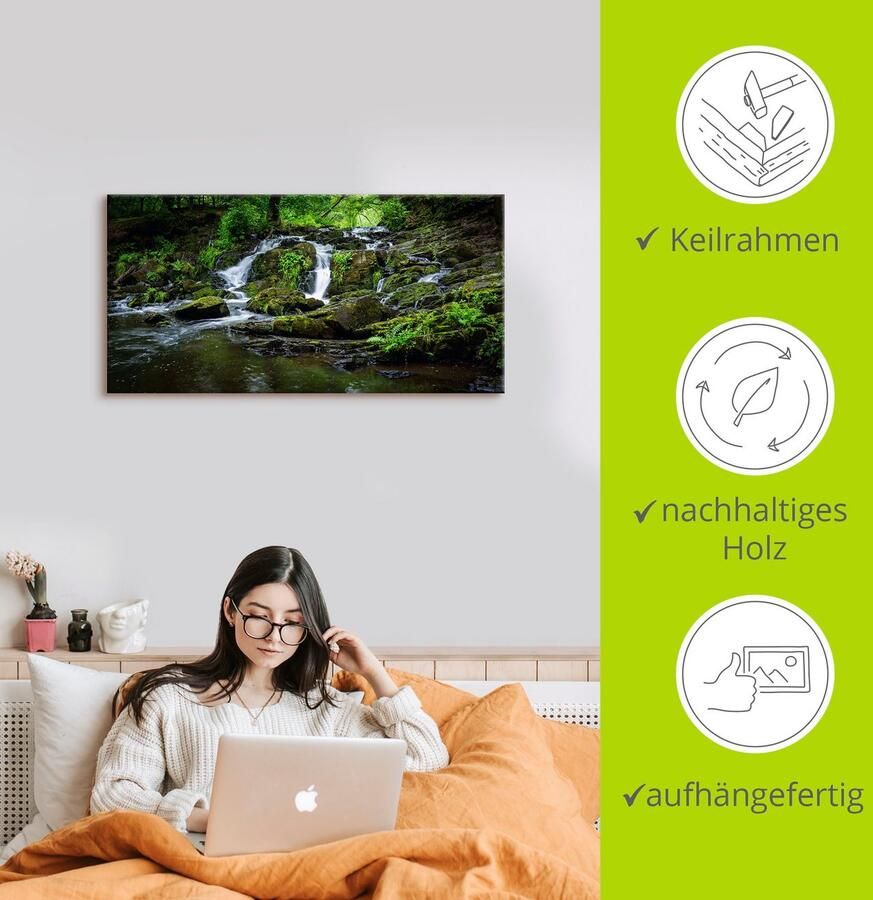 Artland Artprint Waterval panorama als artprint op linnen poster in verschillende formaten maten - Foto 2