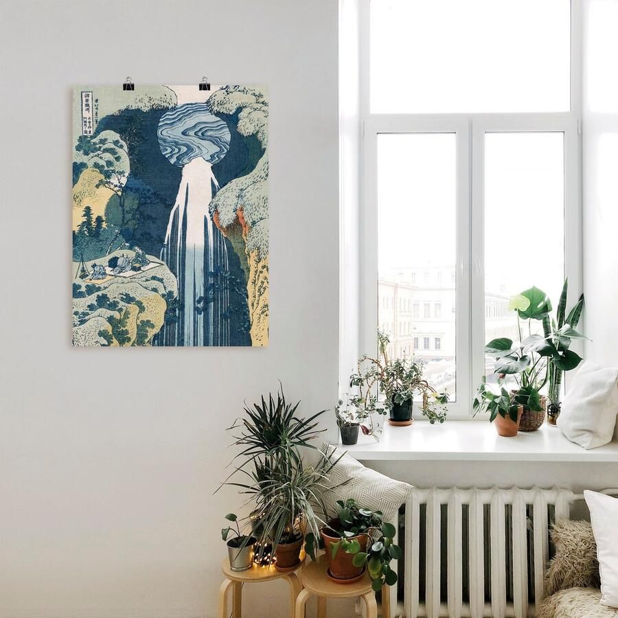 Artland Artprint Waterval van Amida aan Kisostraat als artprint op linnen muursticker of poster in verschillende maten
