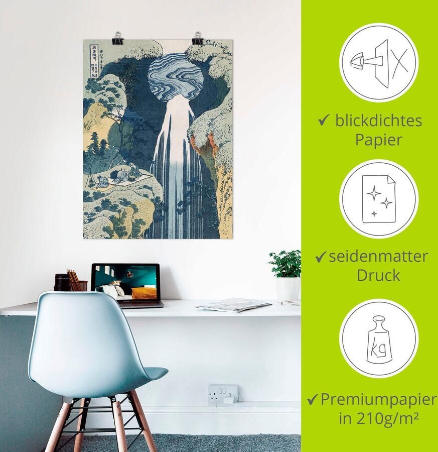 Artland Artprint Waterval van Amida aan Kisostraat als artprint op linnen muursticker of poster in verschillende maten - Foto 2