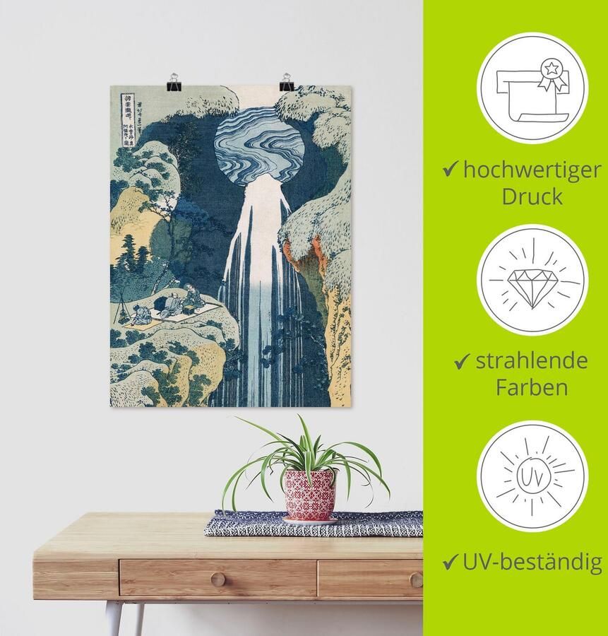 Artland Artprint Waterval van Amida aan Kisostraat als artprint op linnen muursticker of poster in verschillende maten - Foto 3