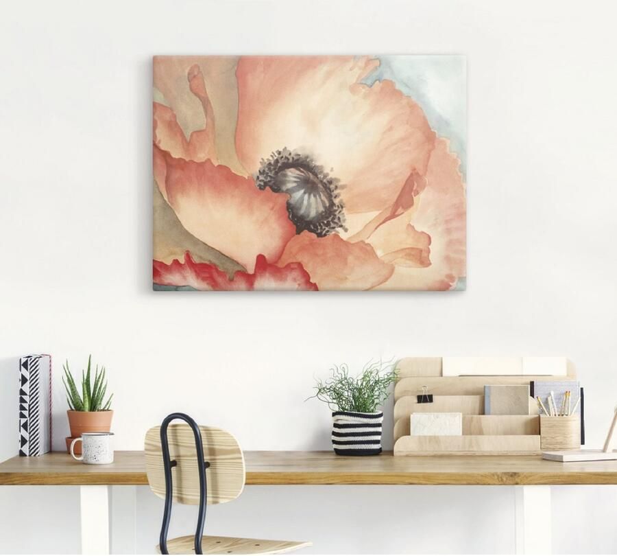 Artland Artprint Waterverf papaver II als artprint op linnen in verschillende maten - Foto 3