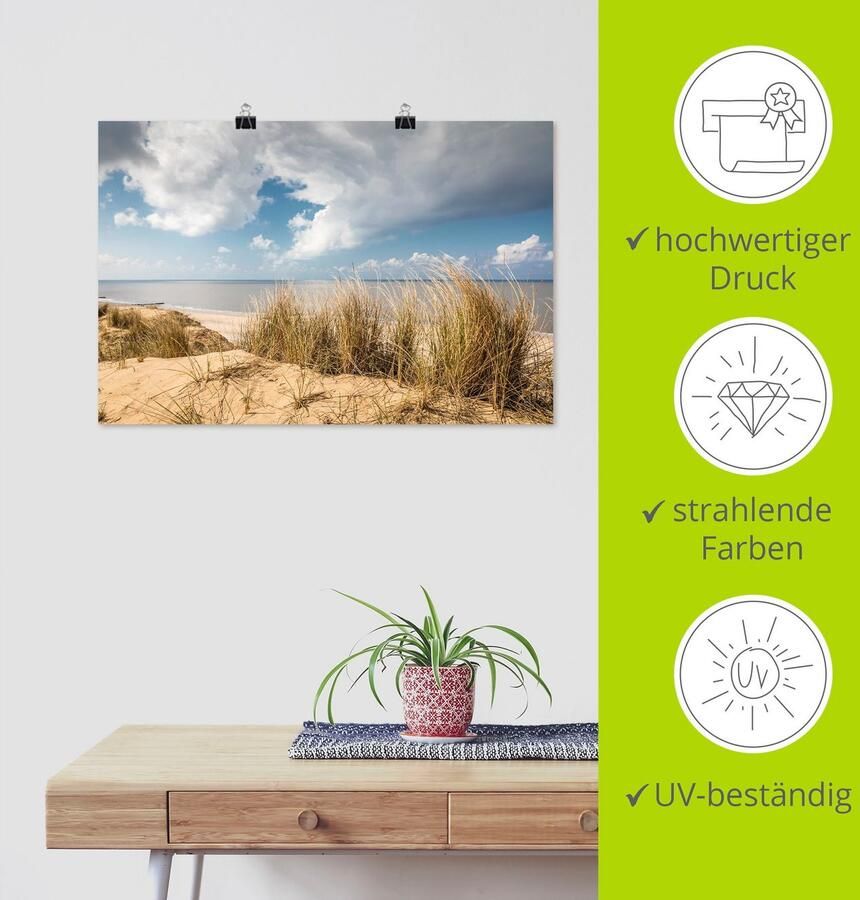Artland Artprint Weg door de duinen bij de rode klif als artprint van aluminium artprint voor buiten artprint op linnen poster in verschillende maten. maten - Foto 5