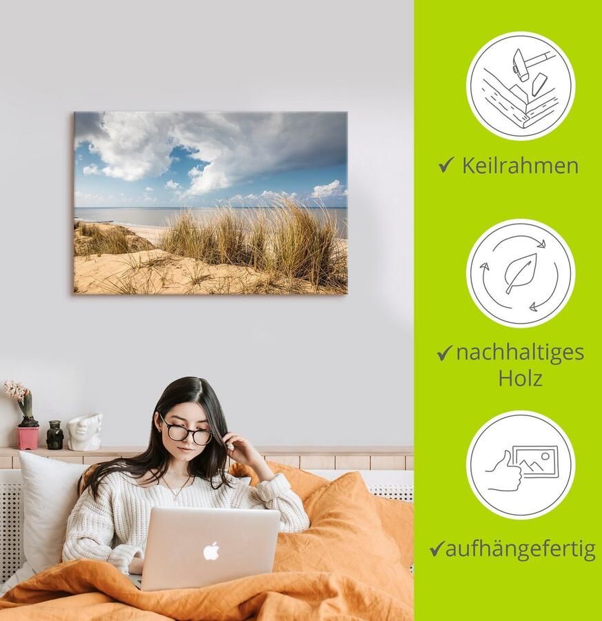 Artland Artprint Weg door de duinen bij de rode klif als artprint van aluminium artprint voor buiten artprint op linnen poster in verschillende maten. maten - Foto 2