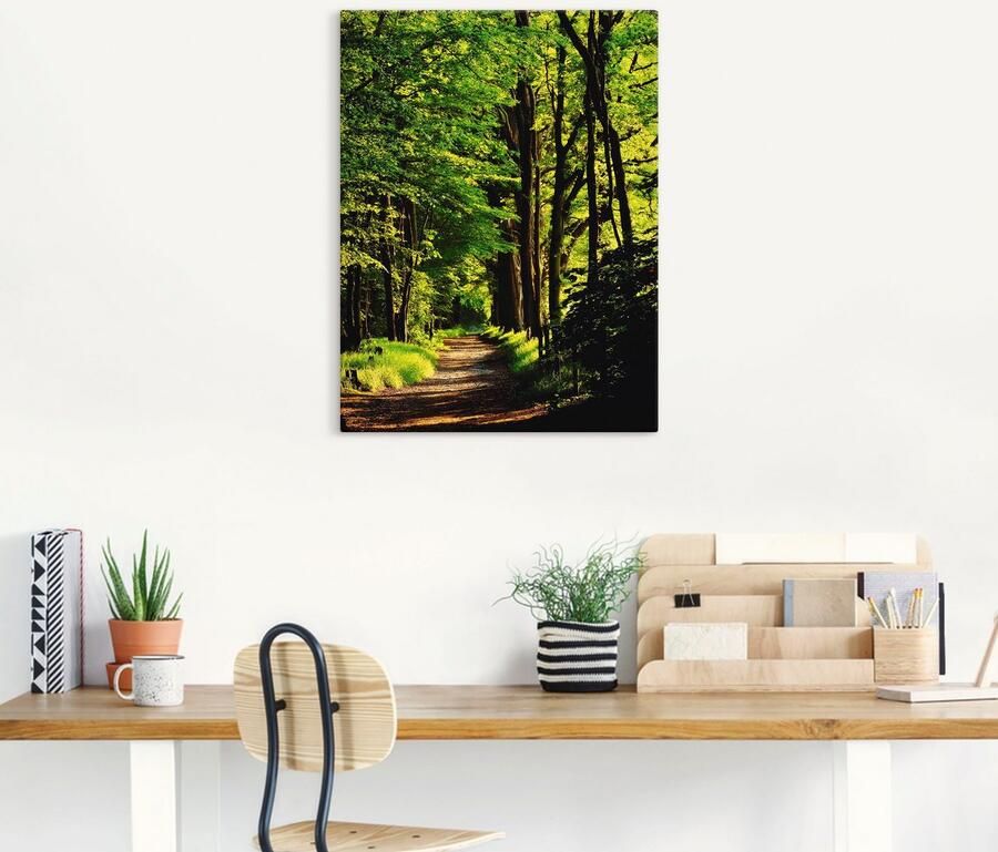 Artland Artprint Weg in het bos als artprint op linnen poster in verschillende formaten maten - Foto 4