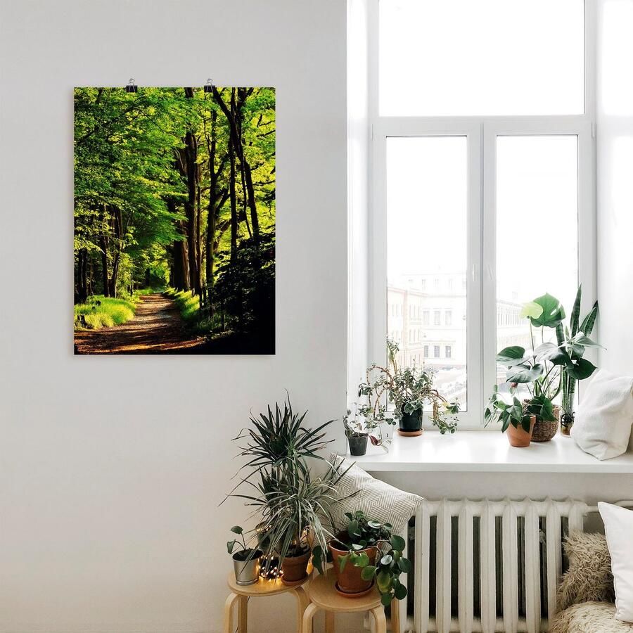Artland Artprint Weg in het bos als artprint op linnen poster in verschillende formaten maten - Foto 2