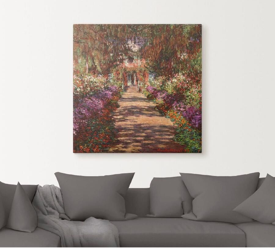 Artland Artprint Weg in Monets tuin in Giverny. 1902 als artprint van aluminium artprint voor buiten artprint op linnen poster muursticker - Foto 5