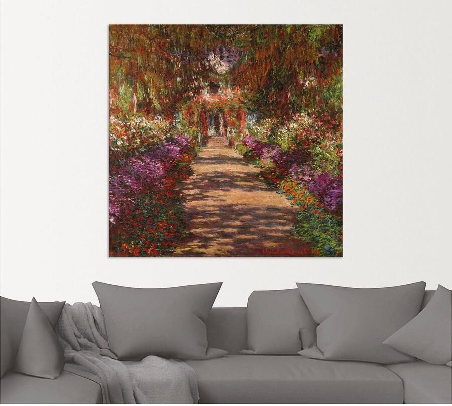 Artland Artprint Weg in Monets tuin in Giverny. 1902 als artprint van aluminium artprint voor buiten artprint op linnen poster muursticker - Foto 5