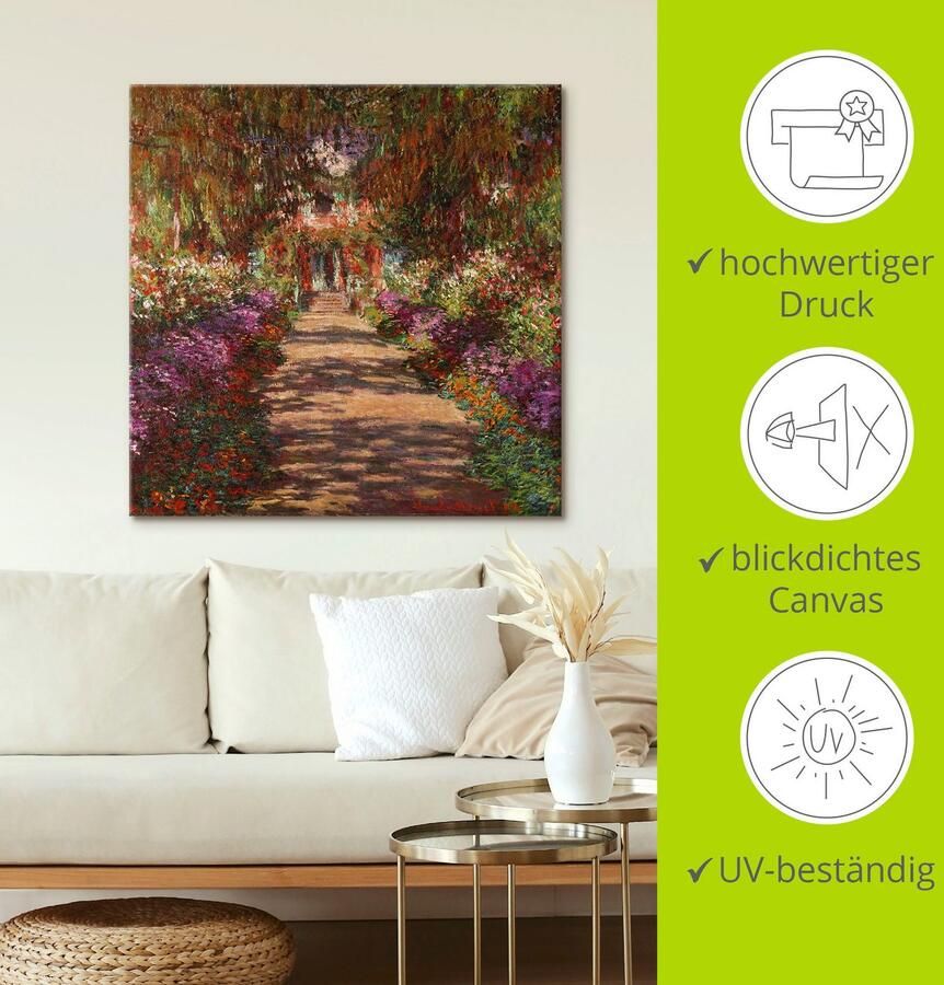 Artland Artprint Weg in Monets tuin in Giverny. 1902 als artprint van aluminium artprint voor buiten artprint op linnen poster muursticker - Foto 4