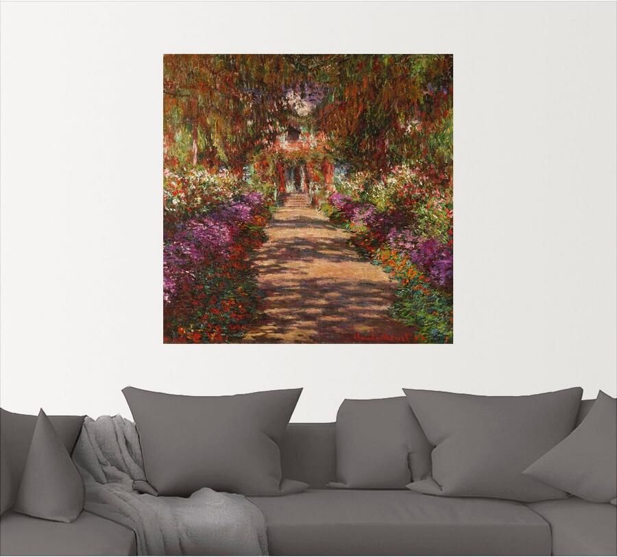 Artland Artprint Weg in Monets tuin in Giverny. 1902 als artprint van aluminium artprint voor buiten artprint op linnen poster muursticker - Foto 4