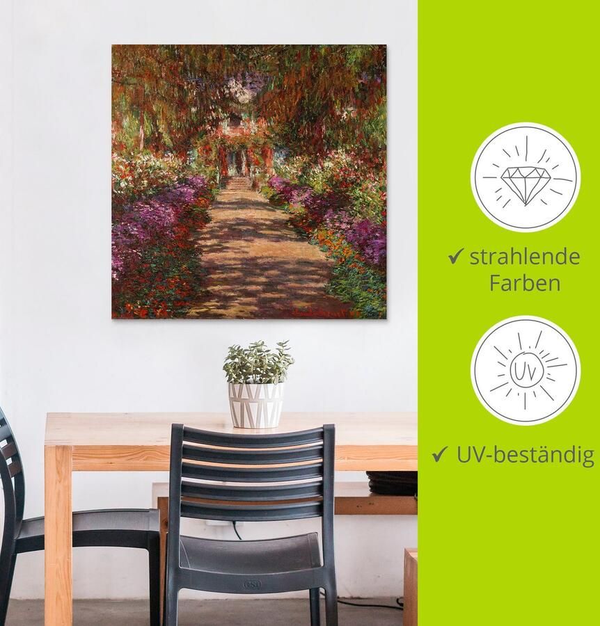 Artland Artprint Weg in Monets tuin in Giverny. 1902 als artprint van aluminium artprint voor buiten artprint op linnen poster muursticker - Foto 2