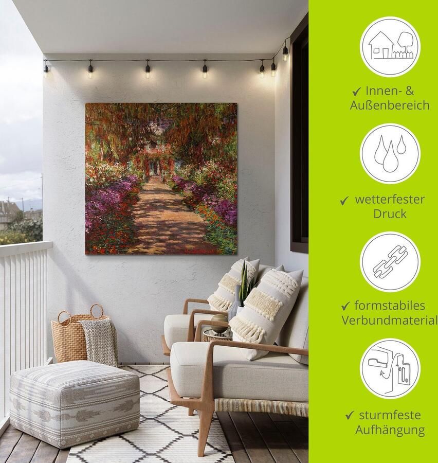 Artland Artprint Weg in Monets tuin in Giverny. 1902 als artprint van aluminium artprint voor buiten artprint op linnen poster muursticker - Foto 3