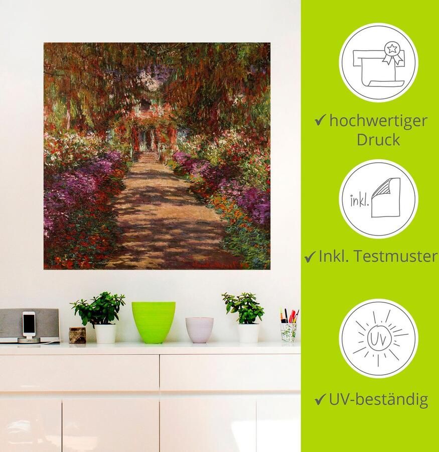 Artland Artprint Weg in Monets tuin in Giverny. 1902 als artprint van aluminium artprint voor buiten artprint op linnen poster muursticker - Foto 3