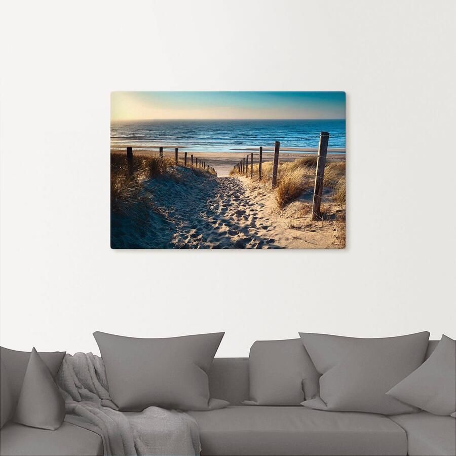 Artland Artprint Weg naar het Noordzeestrand zonsondergang als artprint van aluminium artprint voor buiten artprint op linnen poster muursticker - Foto 2