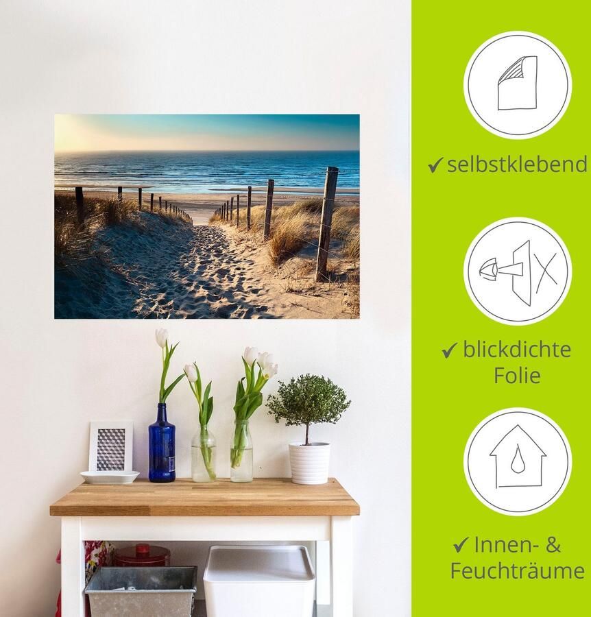 Artland Artprint Weg naar het Noordzeestrand zonsondergang als artprint van aluminium artprint voor buiten artprint op linnen poster muursticker - Foto 3