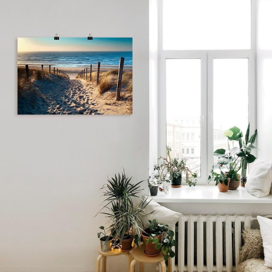Artland Artprint Weg naar het Noordzeestrand zonsondergang als artprint van aluminium artprint voor buiten artprint op linnen poster muursticker - Foto 6
