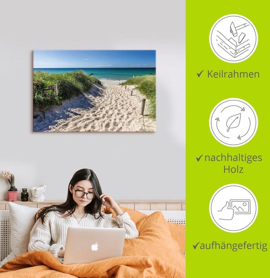 Artland Artprint Weg naar het strand aan de Oostzee als artprint van aluminium artprint voor buiten artprint op linnen poster muursticker - Foto 2