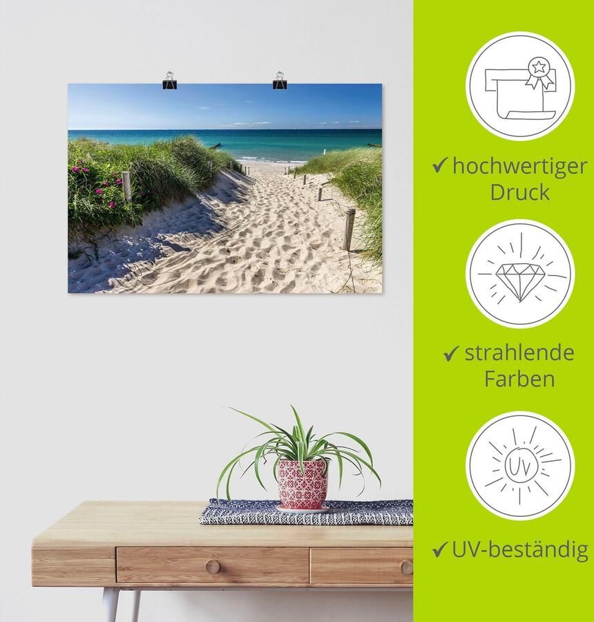 Artland Artprint Weg naar het strand aan de Oostzee als artprint van aluminium artprint voor buiten artprint op linnen poster muursticker - Foto 4
