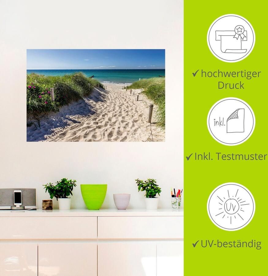 Artland Artprint Weg naar het strand aan de Oostzee als artprint van aluminium artprint voor buiten artprint op linnen poster muursticker - Foto 2