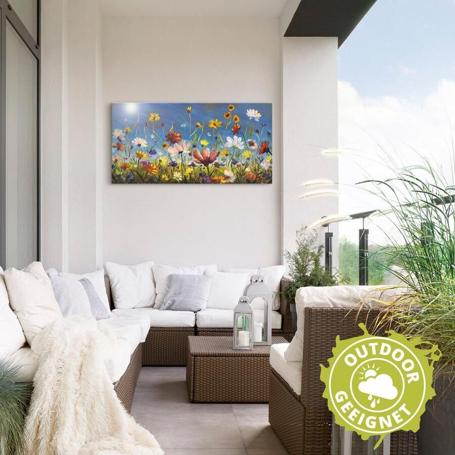 Artland Artprint Weide met wilde bloemen blauwe hemel als artprint van aluminium artprint voor buiten artprint op linnen poster muursticker - Foto 2