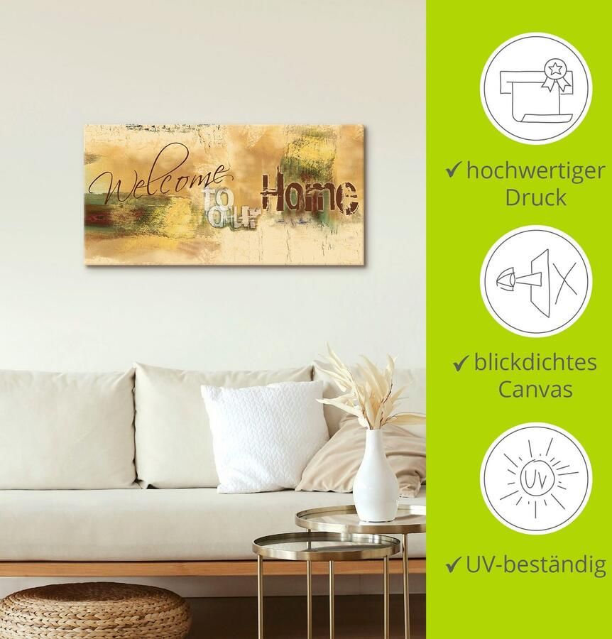 Artland Artprint Welkom in ons huis als artprint van aluminium artprint voor buiten artprint op linnen poster muursticker - Foto 3
