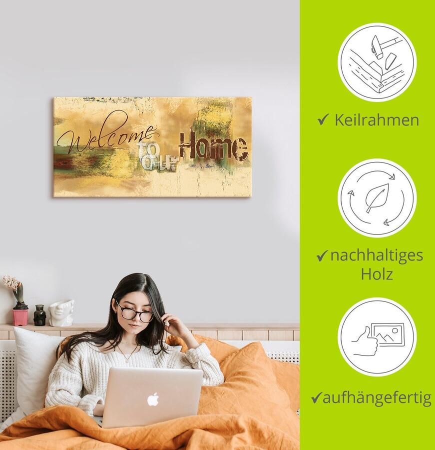 Artland Artprint Welkom in ons huis als artprint van aluminium artprint voor buiten artprint op linnen poster muursticker - Foto 2