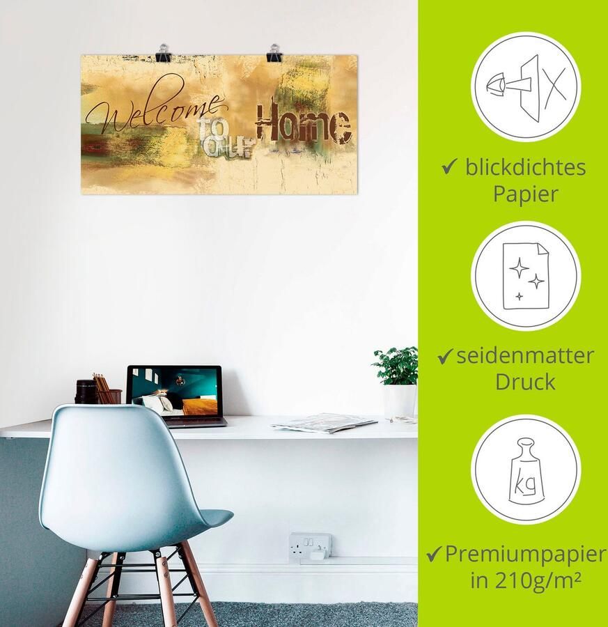 Artland Artprint Welkom in ons huis als artprint van aluminium artprint voor buiten artprint op linnen poster muursticker - Foto 3