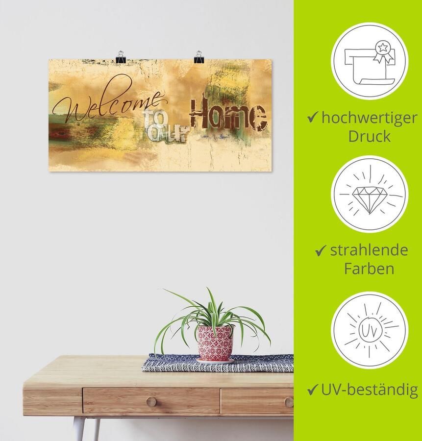 Artland Artprint Welkom in ons huis als artprint van aluminium artprint voor buiten artprint op linnen poster muursticker - Foto 4
