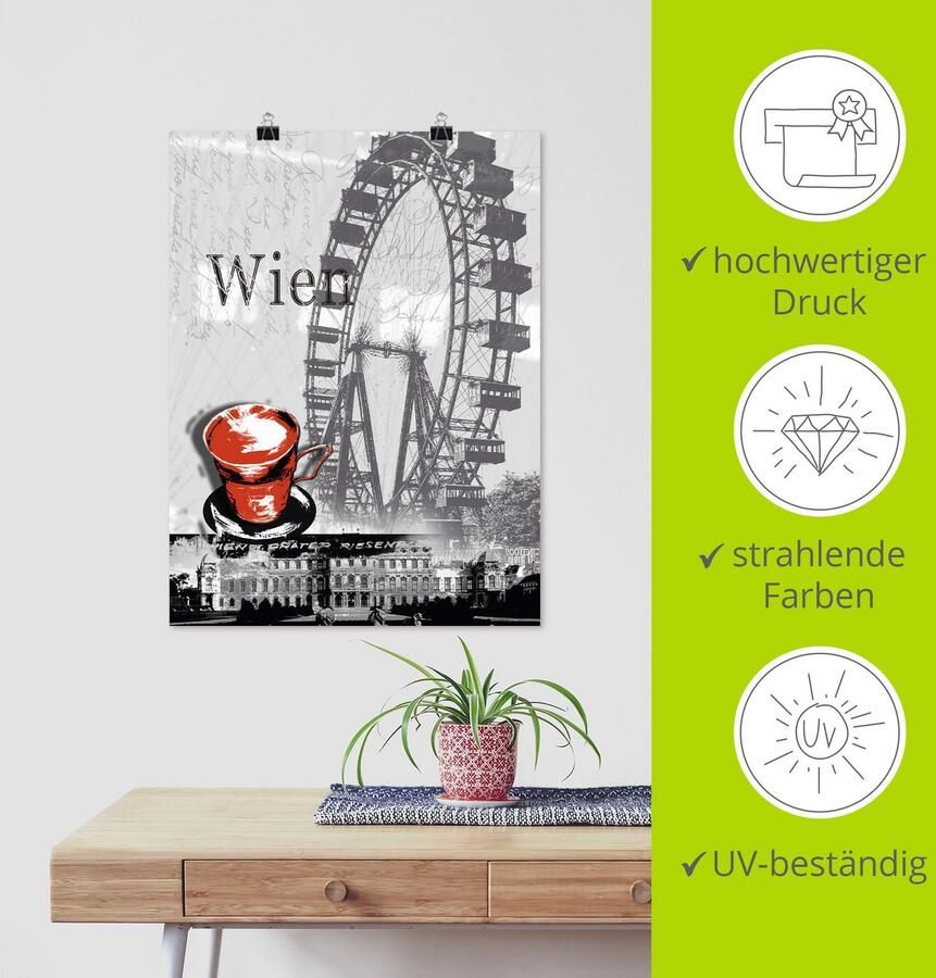 Artland Artprint Wenen melange koffie als artprint van aluminium artprint voor buiten artprint op linnen poster in verschillende maten. maten - Foto 5