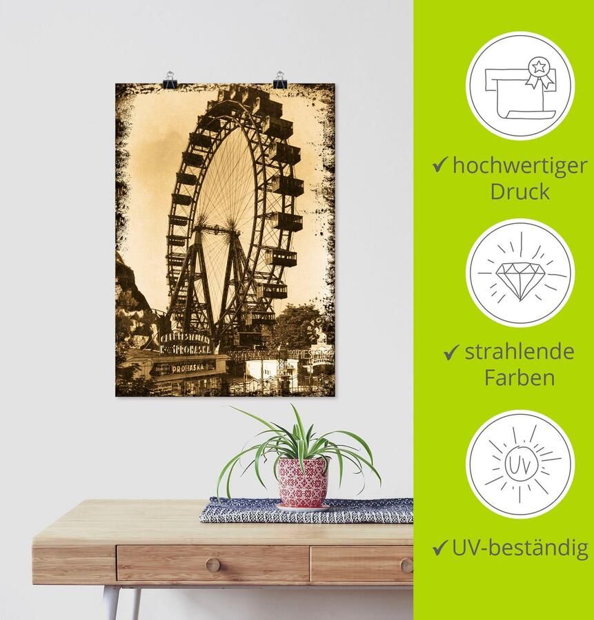 Artland Artprint Wenen Prater als artprint op linnen poster in verschillende formaten maten - Foto 4