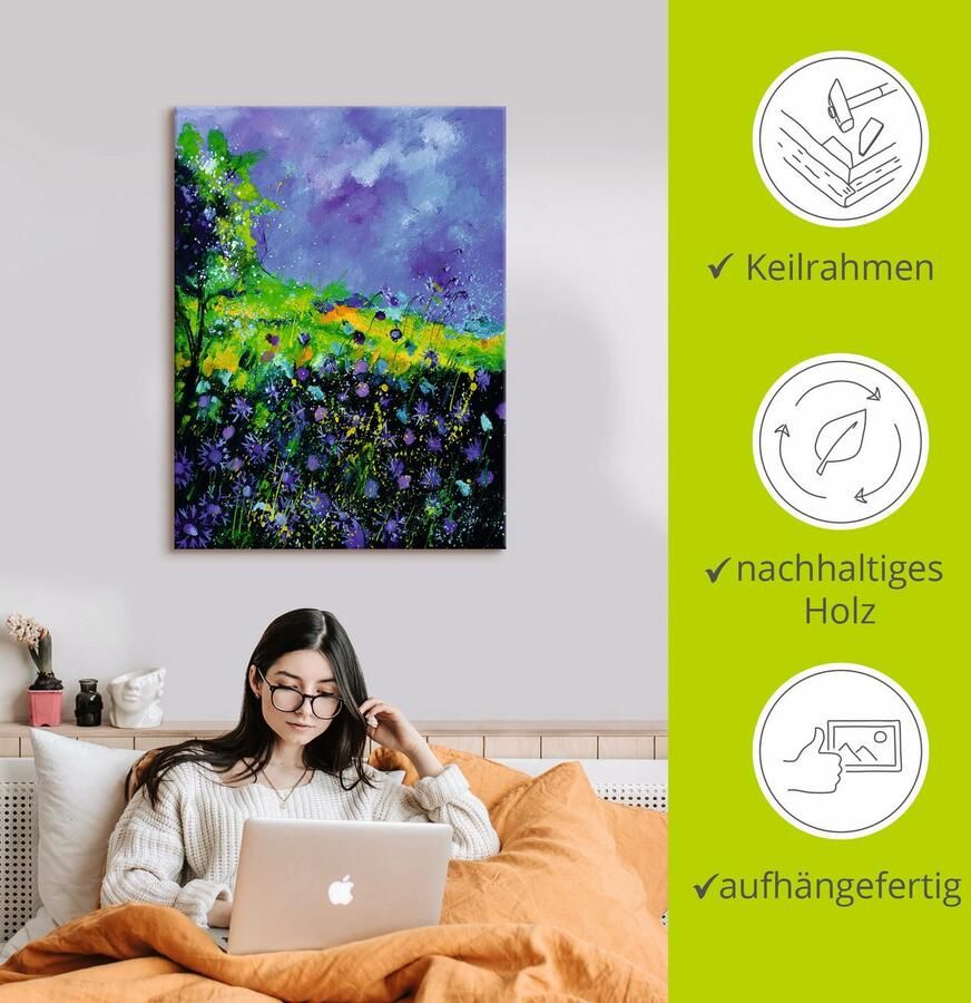 Artland Artprint Wilde bloemen als artprint op linnen poster in verschillende formaten maten