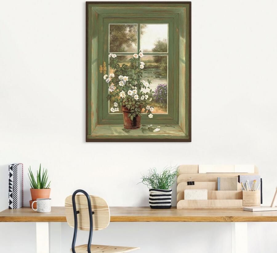 Artland Artprint Wilde rozen bij het raam als artprint van aluminium artprint voor buiten artprint op linnen poster muursticker - Foto 5