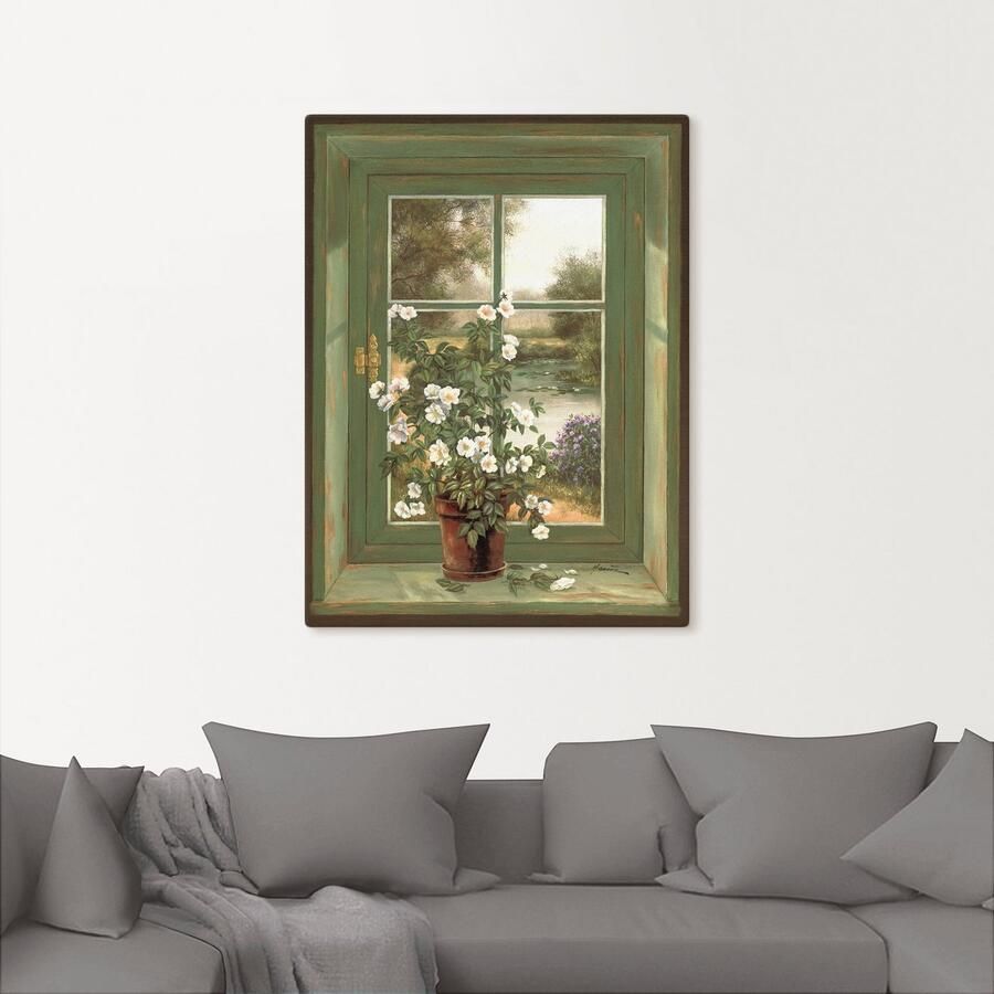 Artland Artprint Wilde rozen bij het raam als artprint van aluminium artprint voor buiten artprint op linnen poster muursticker - Foto 2