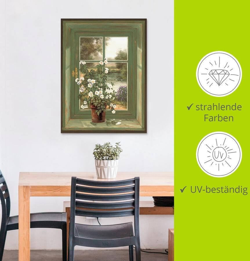 Artland Artprint Wilde rozen bij het raam als artprint van aluminium artprint voor buiten artprint op linnen poster muursticker - Foto 4