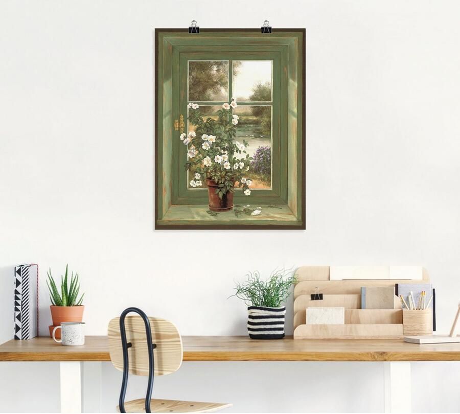 Artland Artprint Wilde rozen bij het raam als artprint van aluminium artprint voor buiten artprint op linnen poster muursticker - Foto 4