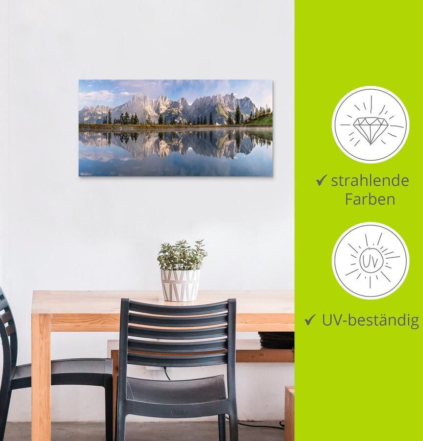 Artland Artprint Wilder Kaiser in Tirol als artprint van aluminium artprint voor buiten artprint op linnen poster muursticker - Foto 4