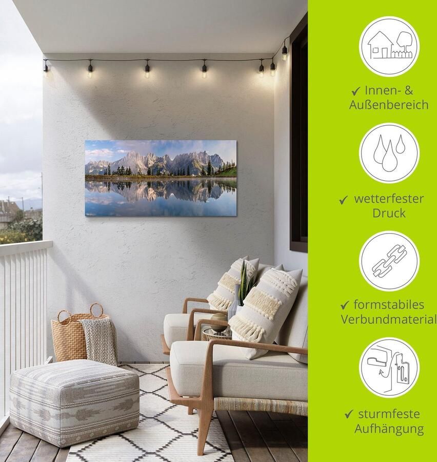 Artland Artprint Wilder Kaiser in Tirol als artprint van aluminium artprint voor buiten artprint op linnen poster muursticker - Foto 5