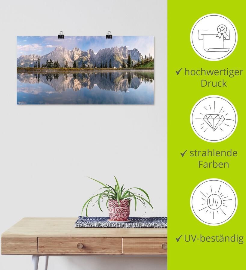 Artland Artprint Wilder Kaiser in Tirol als artprint van aluminium artprint voor buiten artprint op linnen poster muursticker - Foto 5