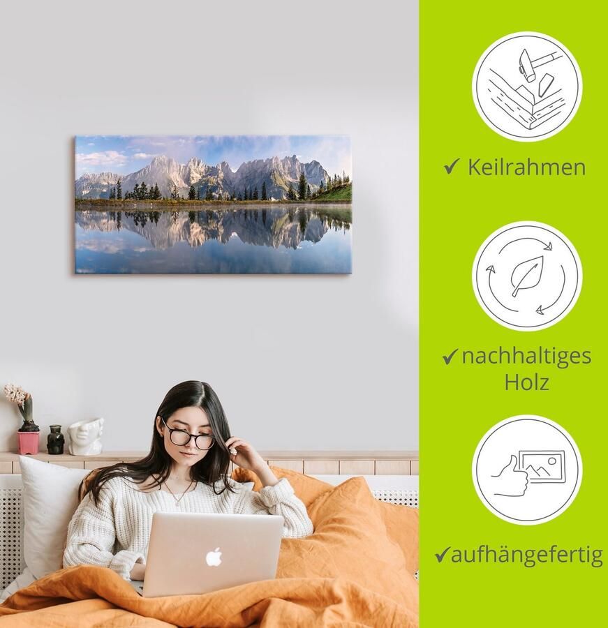 Artland Artprint Wilder Kaiser in Tirol als artprint van aluminium artprint voor buiten artprint op linnen poster muursticker - Foto 2
