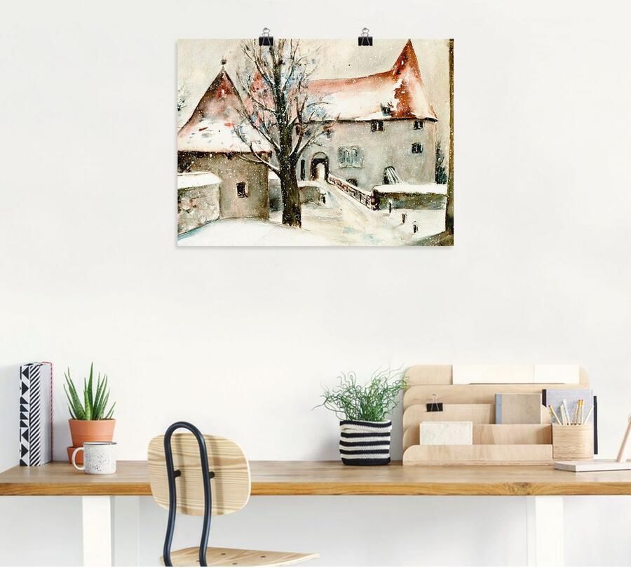 Artland Artprint Winter op de burcht als artprint op linnen poster muursticker in verschillende maten - Foto 4