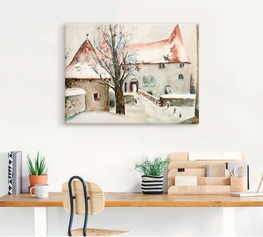 Artland Artprint Winter op de burcht als artprint op linnen poster muursticker in verschillende maten - Foto 4