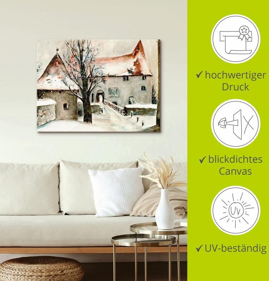 Artland Artprint Winter op de burcht als artprint op linnen poster muursticker in verschillende maten - Foto 3