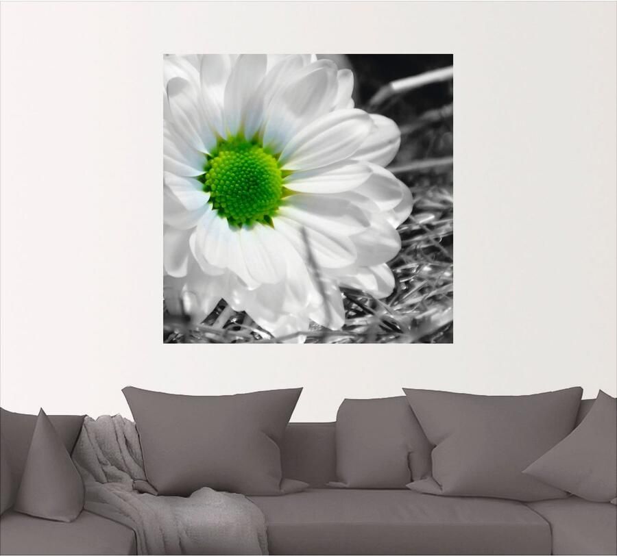 Artland Artprint Witte bloem als artprint op linnen muursticker in verschillende maten - Foto 4