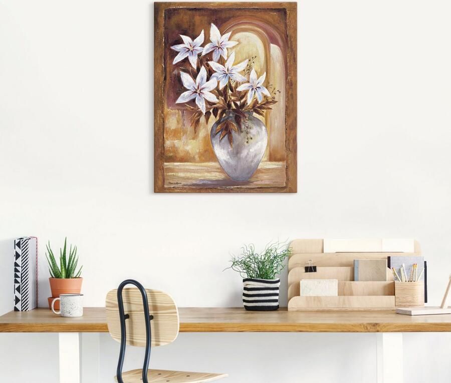 Artland Artprint Witte bloemen in vaas II als artprint op linnen poster in verschillende formaten maten - Foto 4