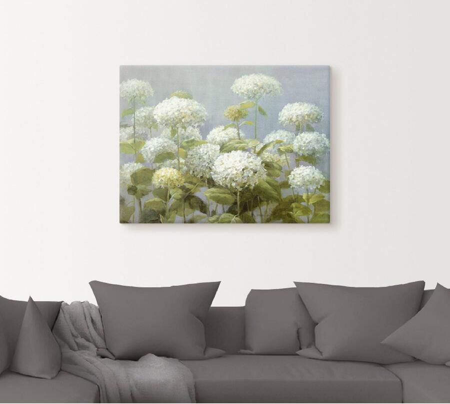 Artland Artprint Witte hortensia's tuin als artprint op linnen poster muursticker in verschillende maten - Foto 5