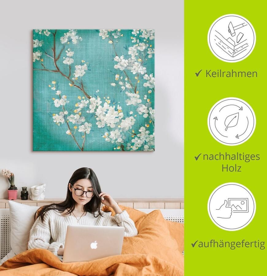 Artland Artprint Witte kersenbloesem II als artprint op linnen poster in verschillende formaten maten - Foto 2